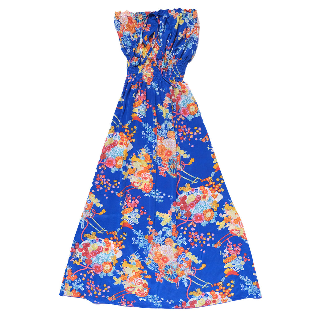 Women's Romeo and Juliet Hawaiian Long Halter Dress - Blue