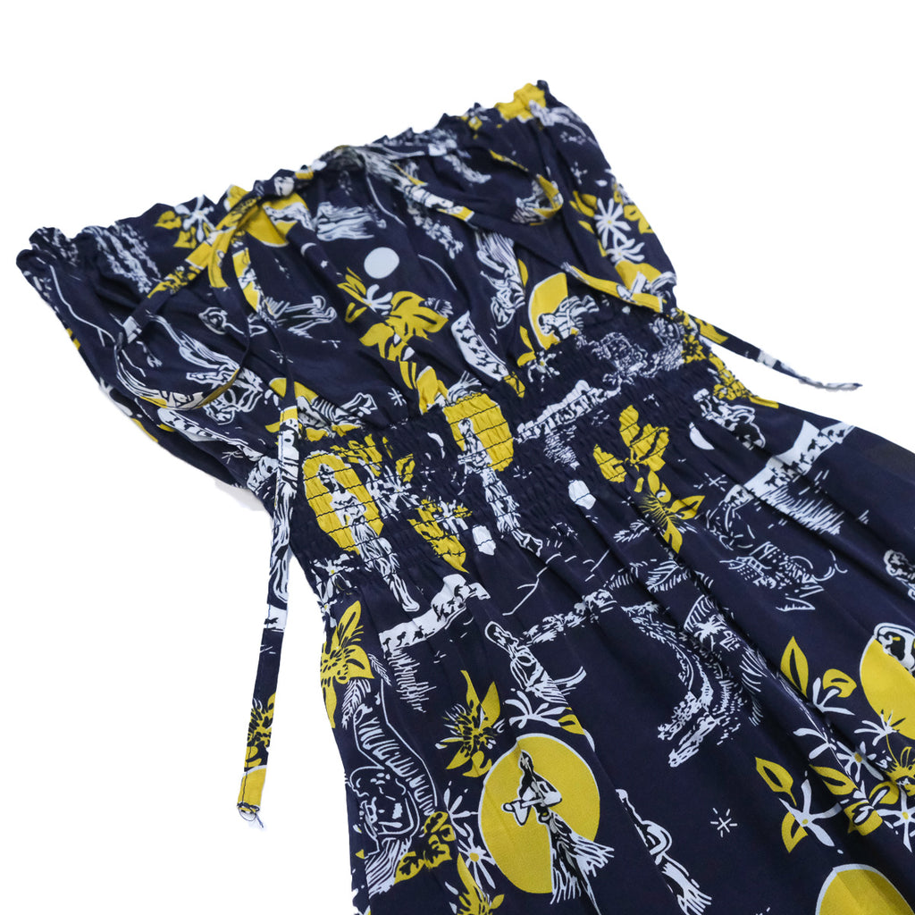 Women's Hula Moon Long Halter Dress - Navy