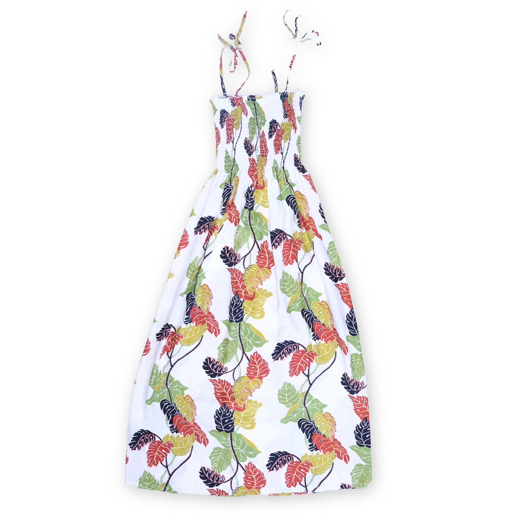 Women's Monstera Border Hawaiian Long Sun Dress