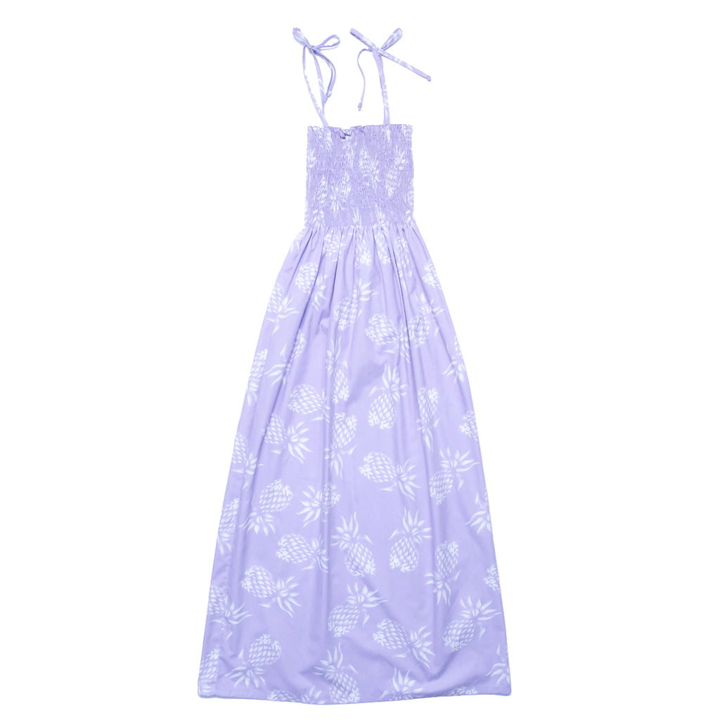 Women's Pineapple Long Sun Dress - Lavender