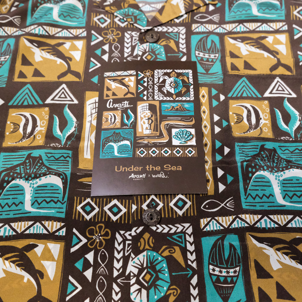 Men's Mookie Sato x Avanti "Under the Sea" Aloha Shirt - Brown