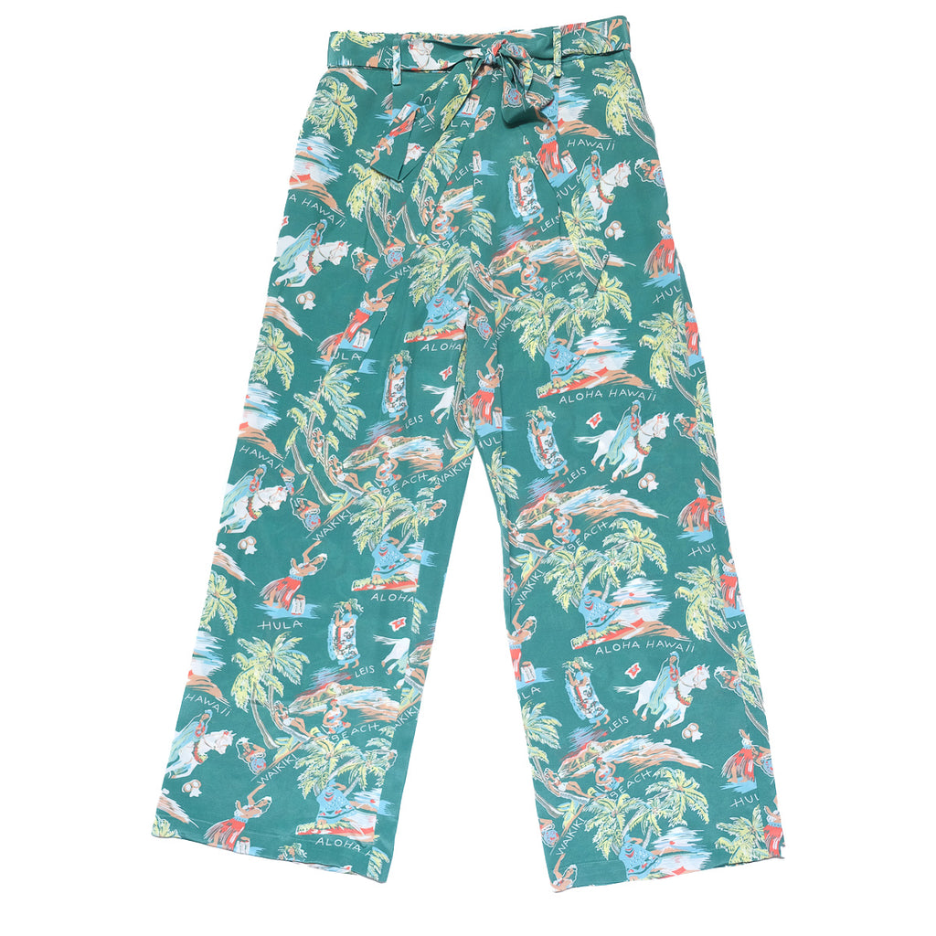 Women's Pau Rider Elastic Waist Bow Tie Pants - Green