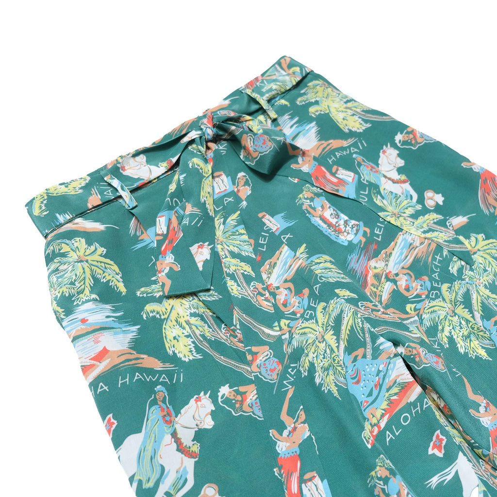 Women's Pau Rider Elastic Waist Bow Tie Pants - Green