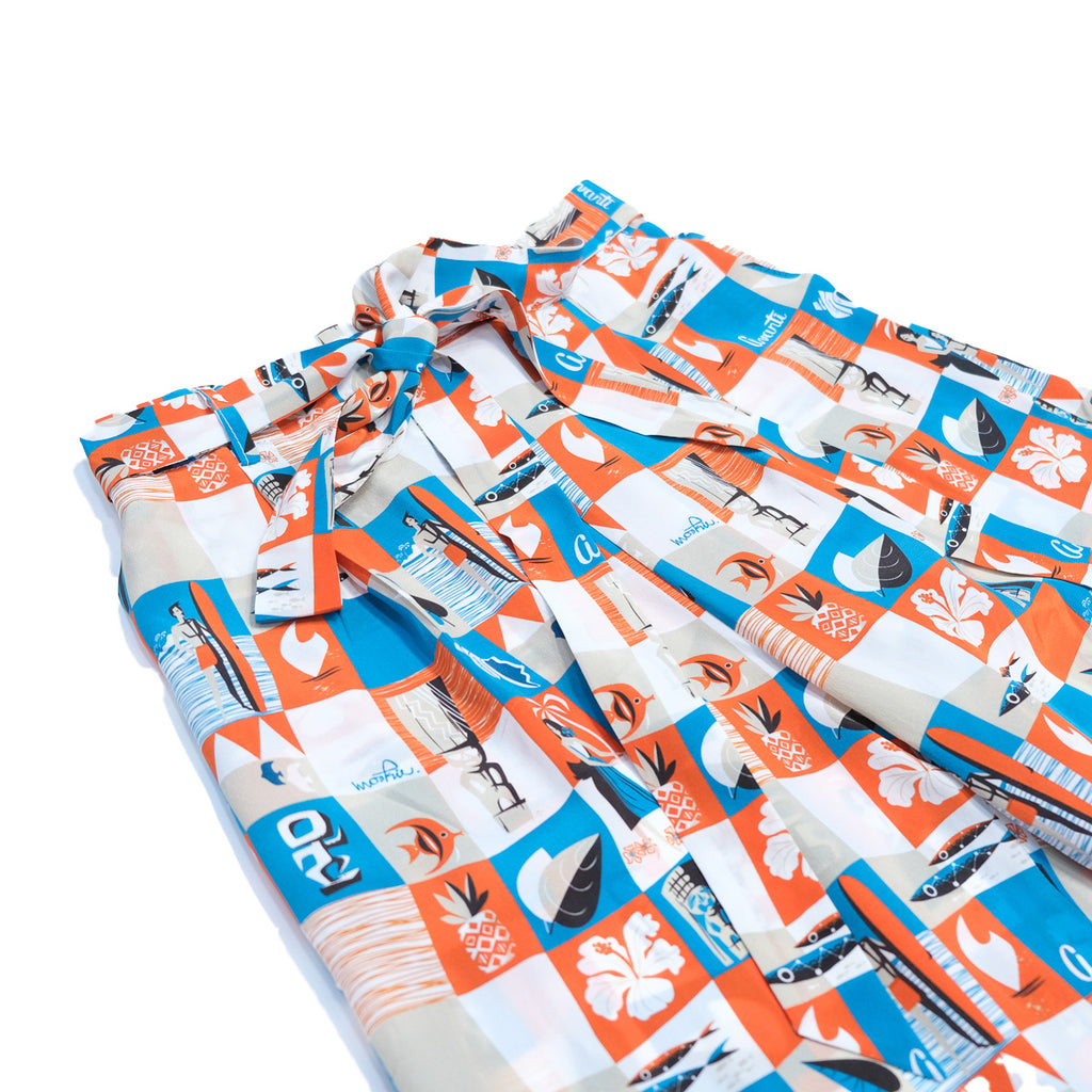 Women's Mookie Sato x Avanti "Fly to Hawaii"  (Elastic Waist Bow Tie Pants) - White