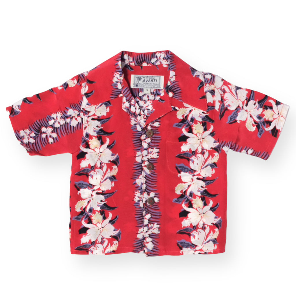 Boy's Orchid Aloha Shirt - Red