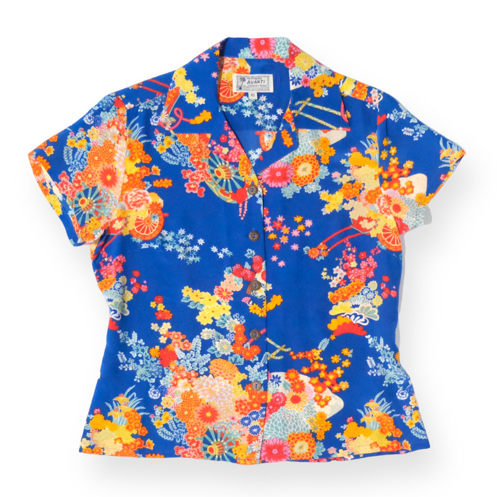 Women's Romeo and Juliet Aloha Shirt - Blue