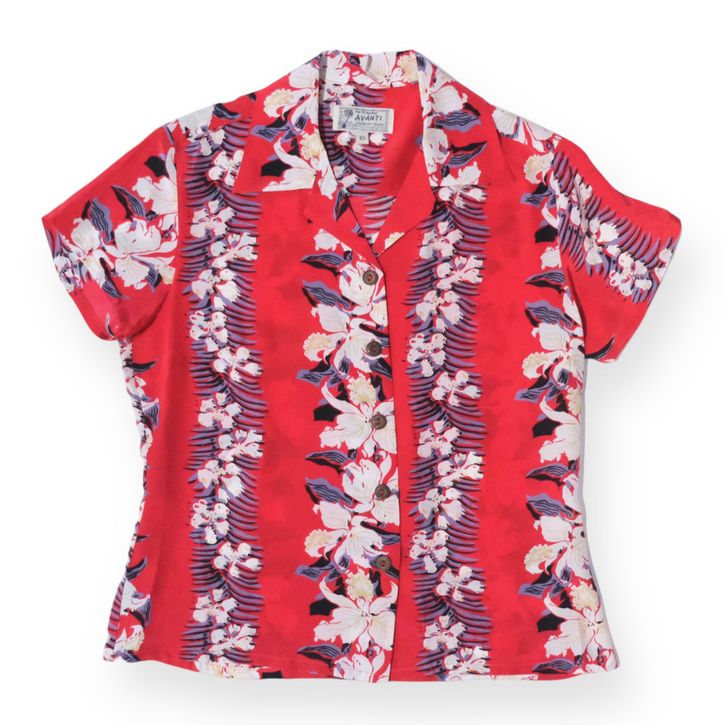 Women's Orchid Aloha Shirt - Red