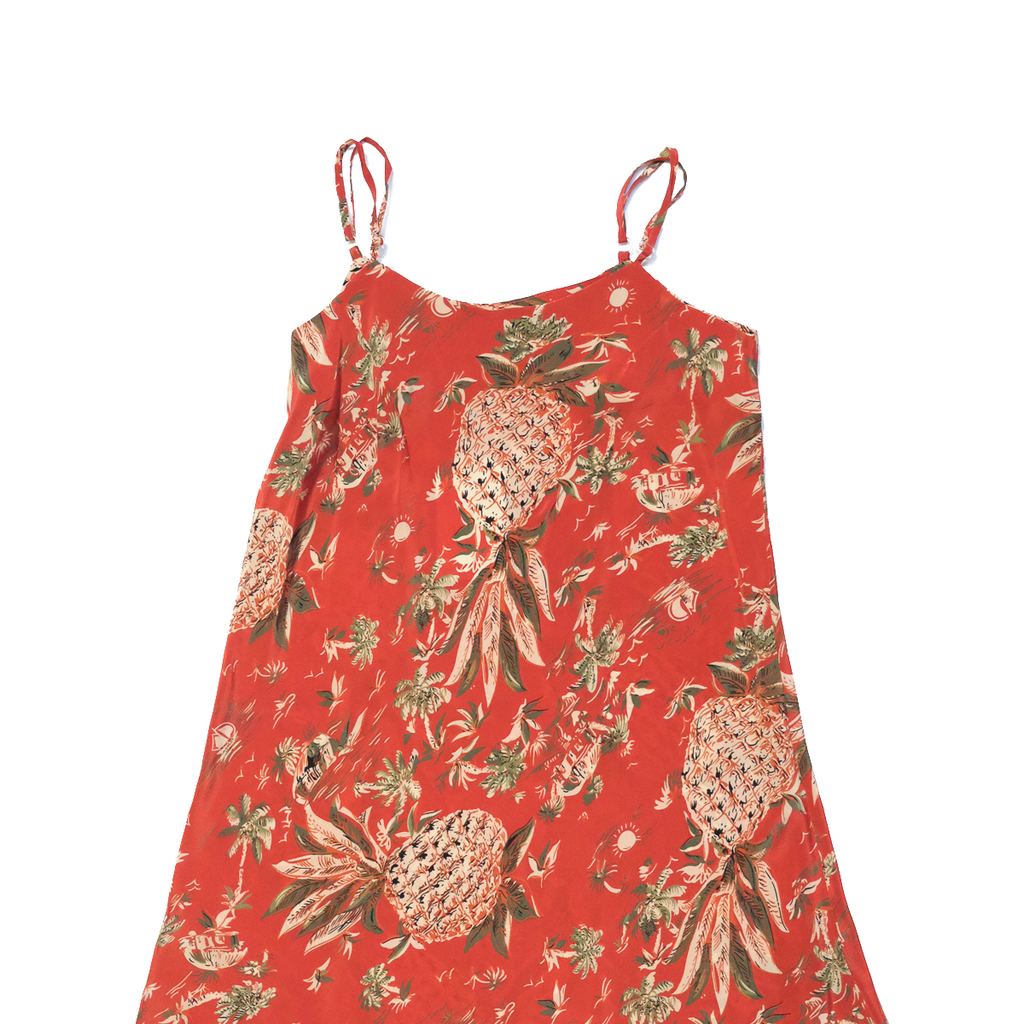 Women's Pineapple Hut Slip Dress - Red