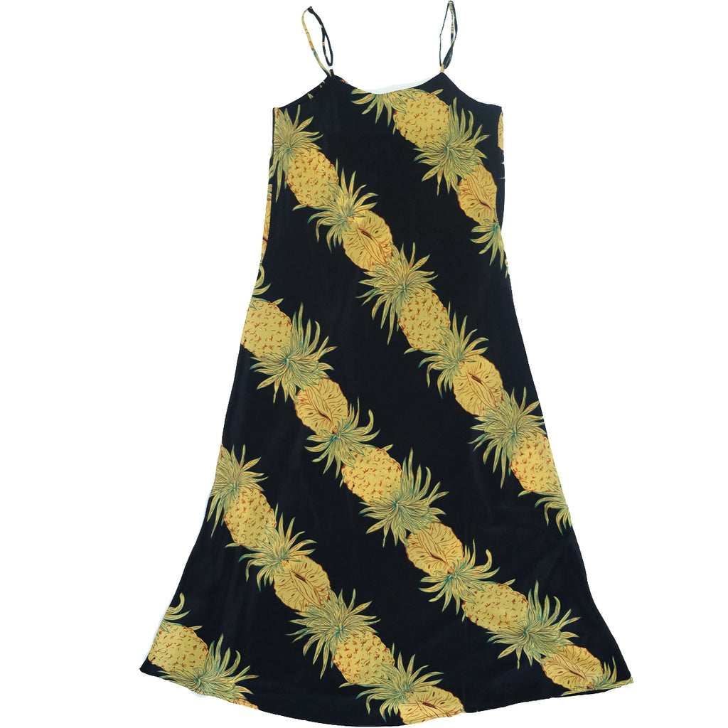 Women's Pineapple Cross Slip Dress - Black