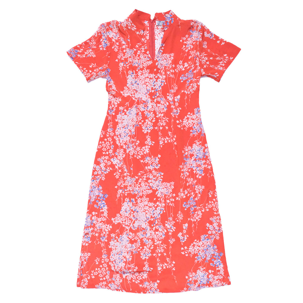 Women's Sakura Mandarin Dress - Red