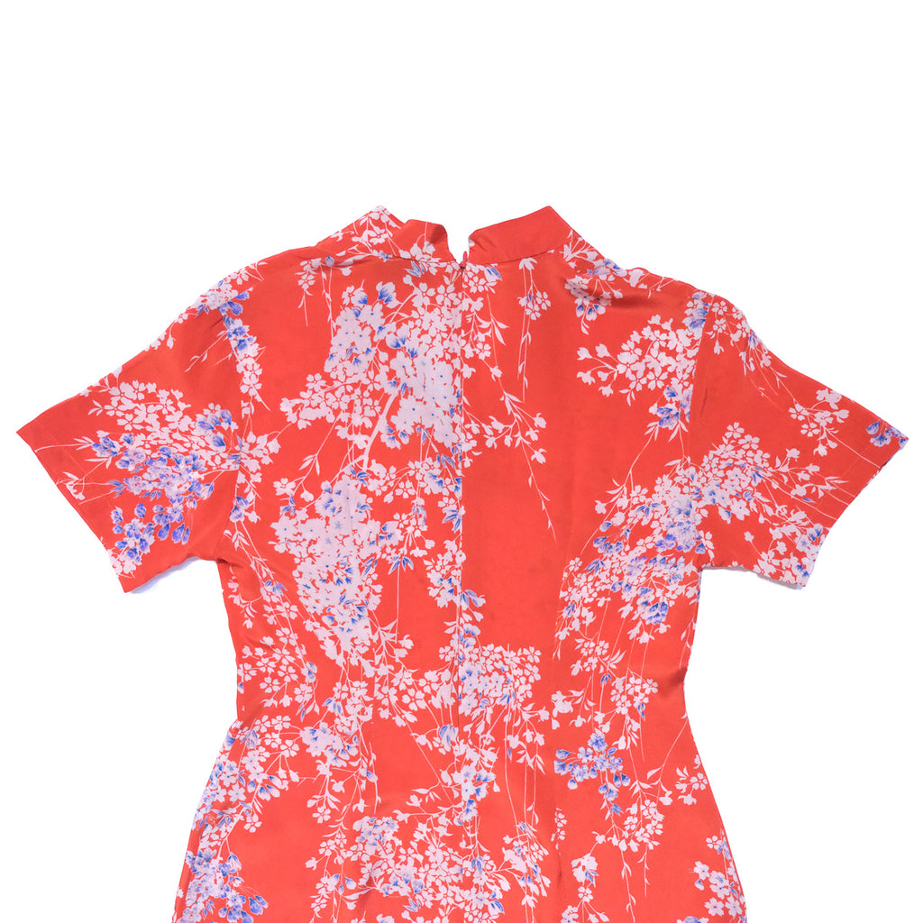 Women's Sakura Mandarin Dress - Red