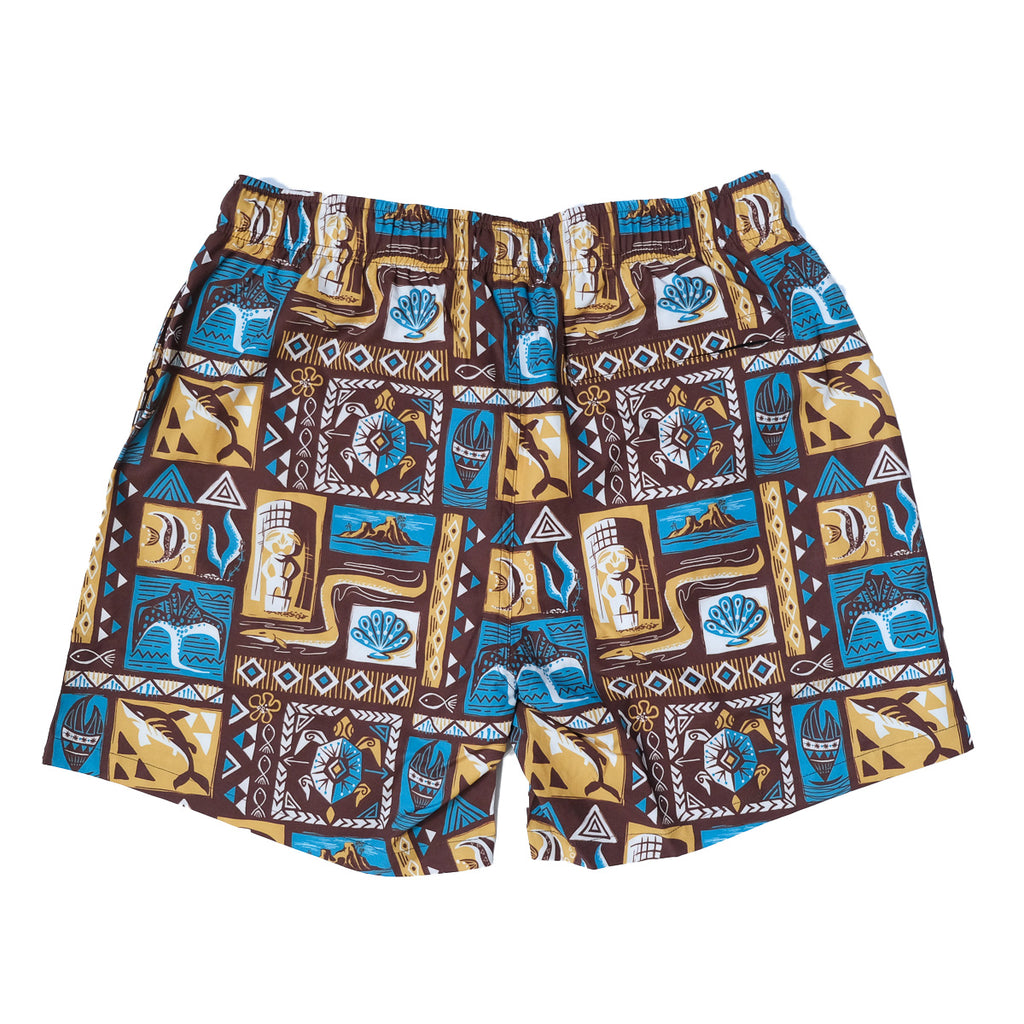 "Under the Sea" Mookie Sato x Avanti Swim Trunks - Brown