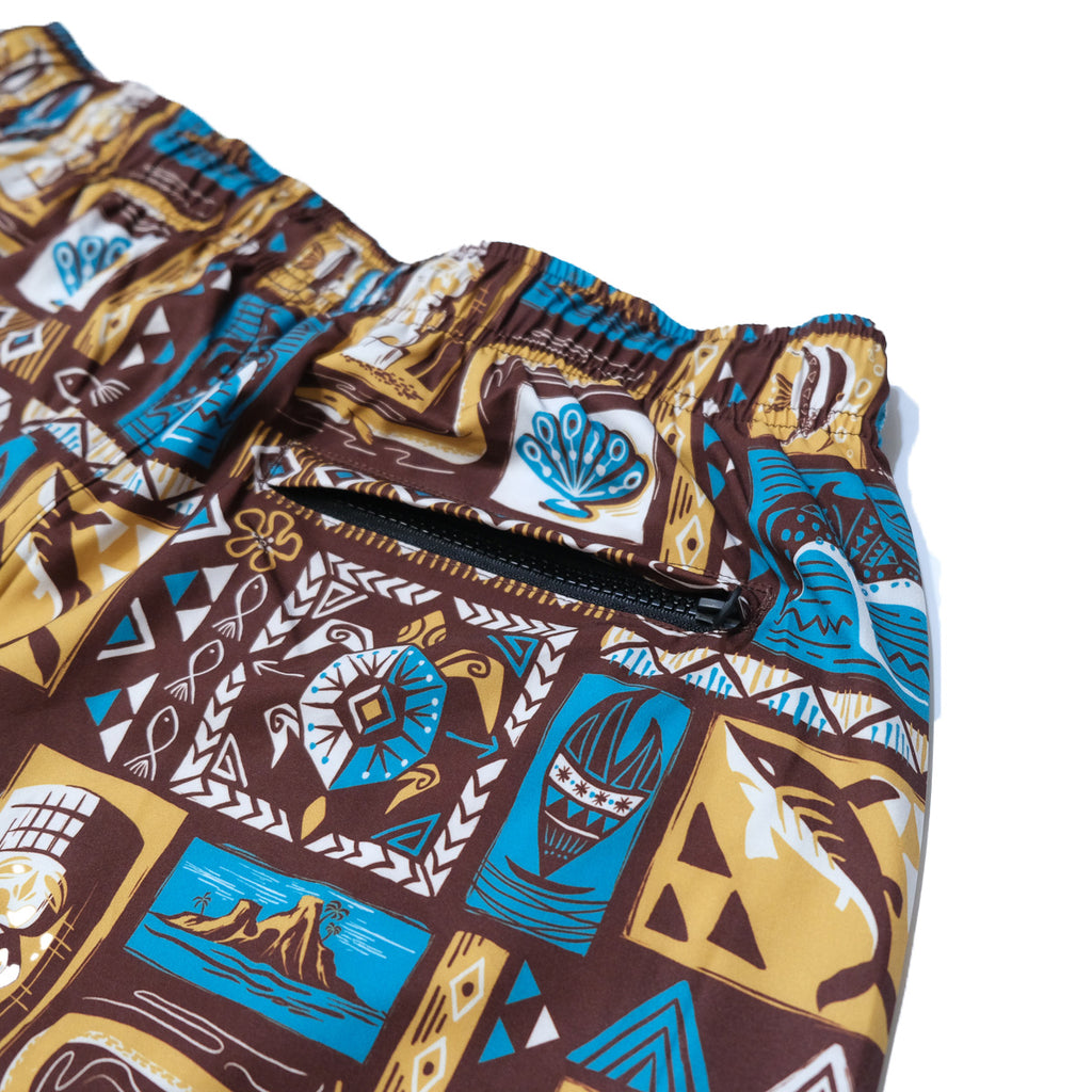 "Under the Sea" Mookie Sato x Avanti Swim Trunks - Brown