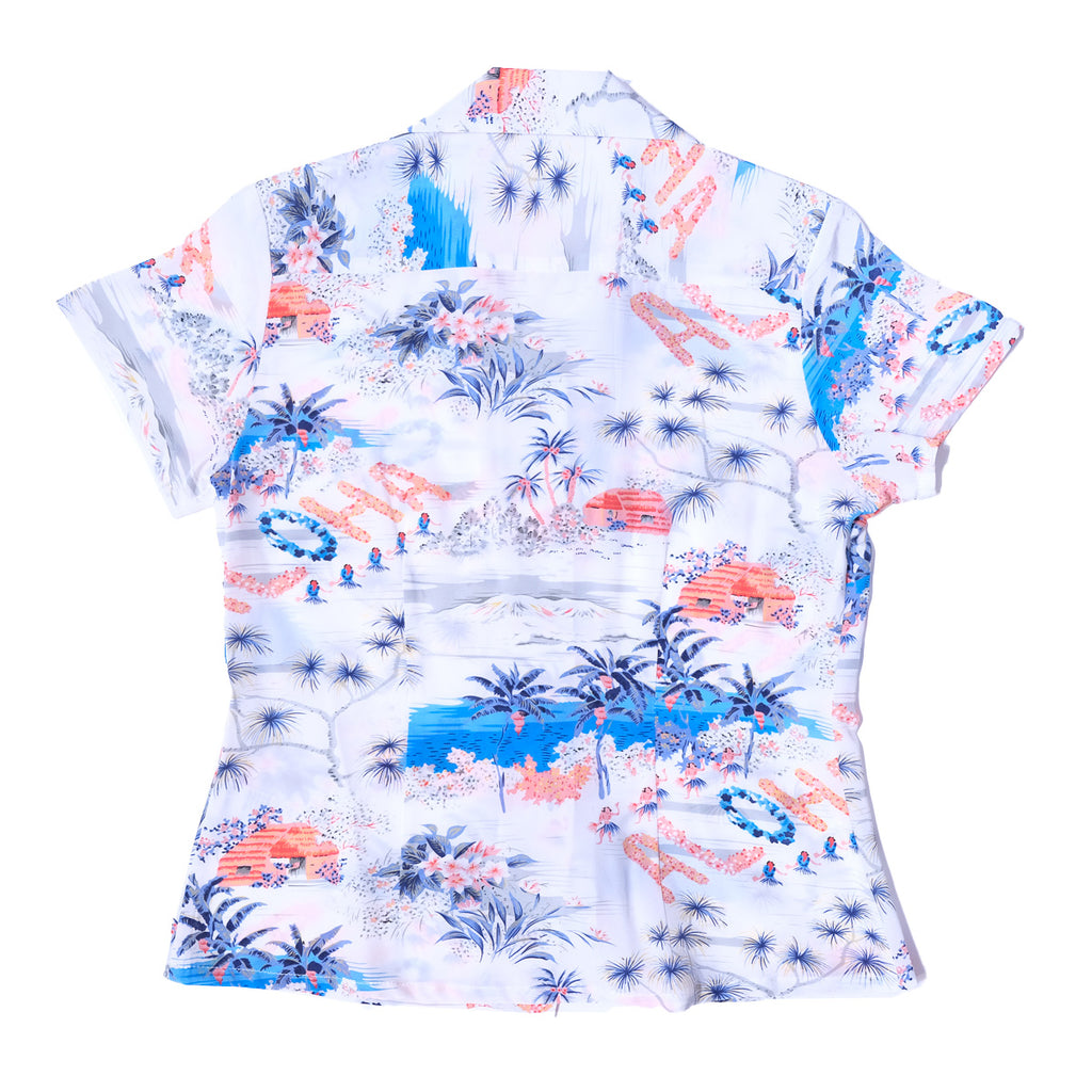 Women's Aloha Hawaii Hawaiian Shirt - White