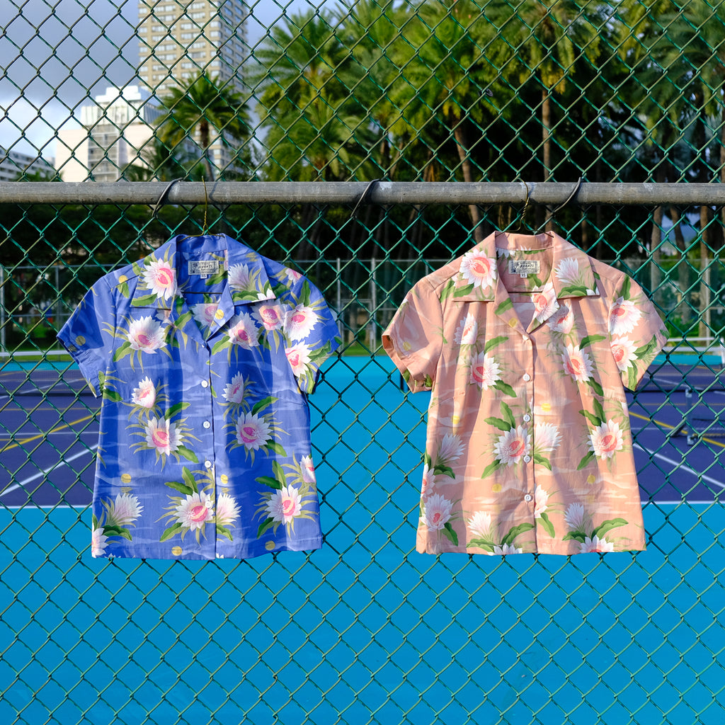 Women's Honolulu Queen Aloha Shirt - Periwinkle