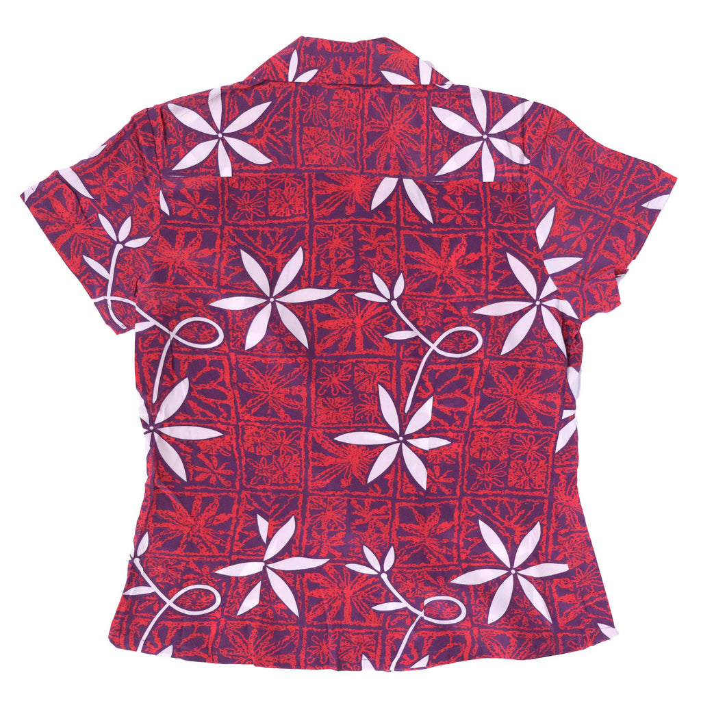 Women's Blue Hawaii Hawaiian Shirt - Red