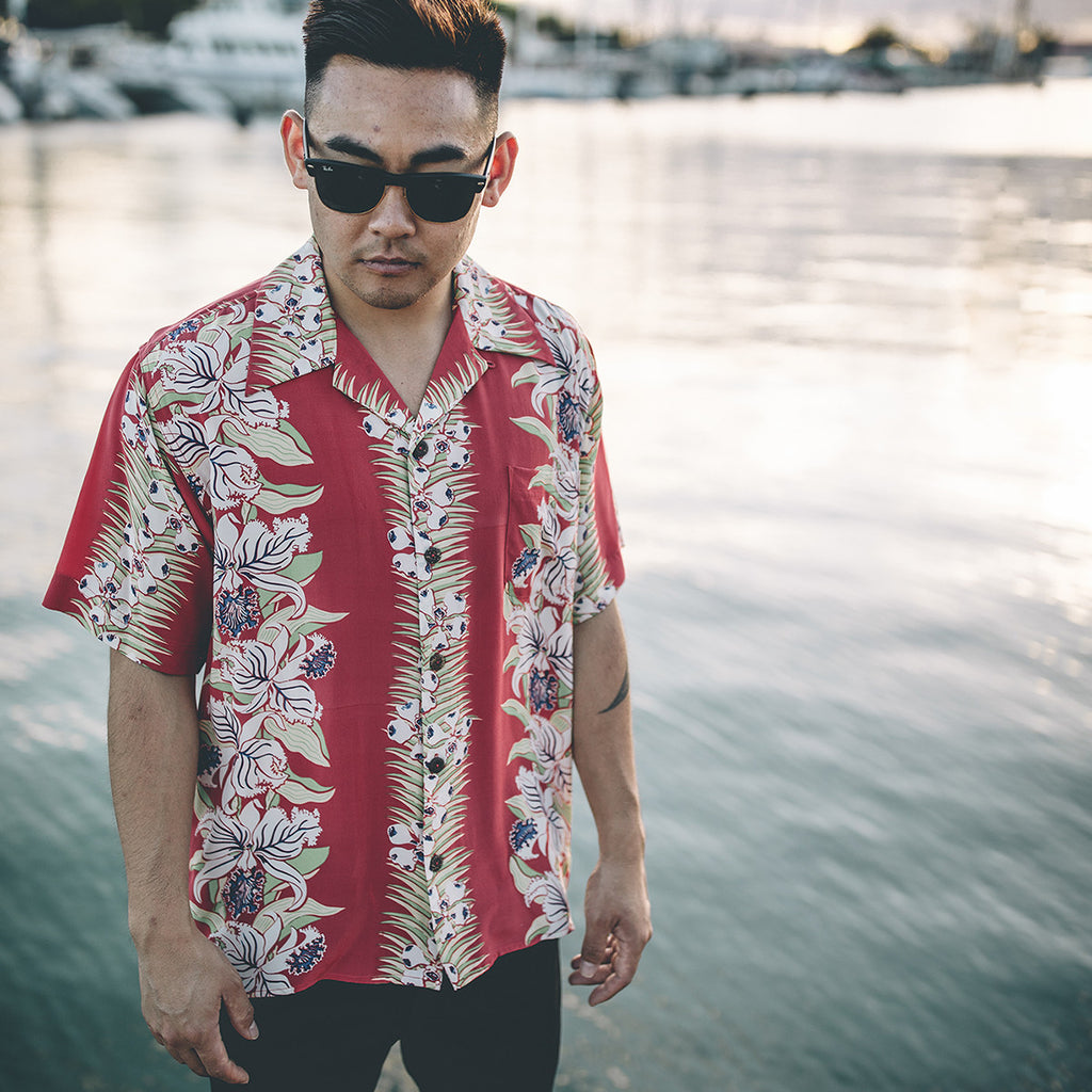 Men's Orchid Panel Hawaiian Shirt