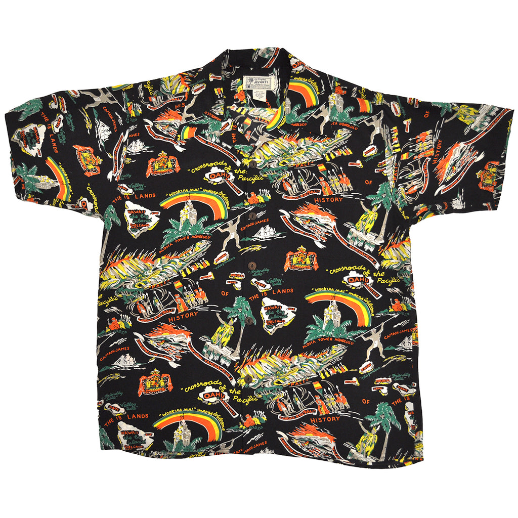 Men's Pacific Crossroads Hawaiian Shirt - Black