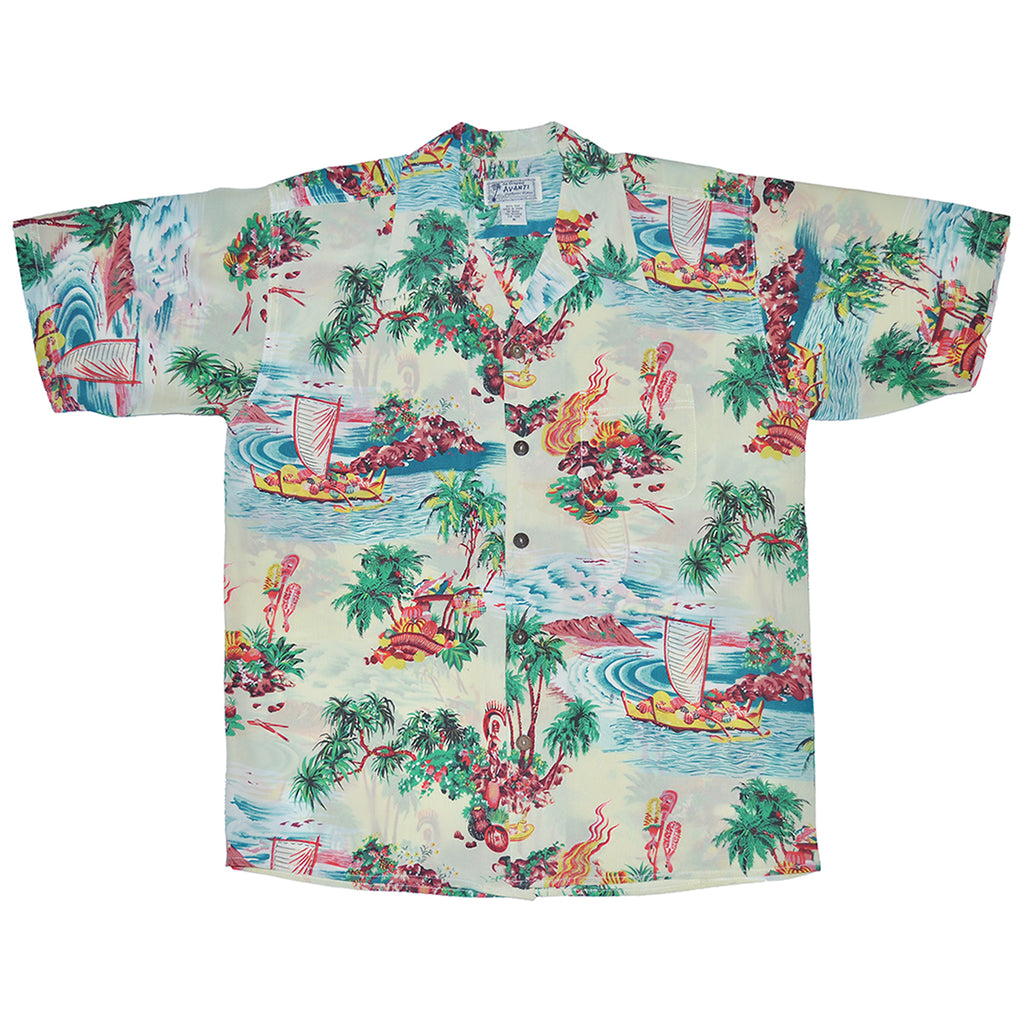 Men's Luau Hawaiian Shirt - Cream