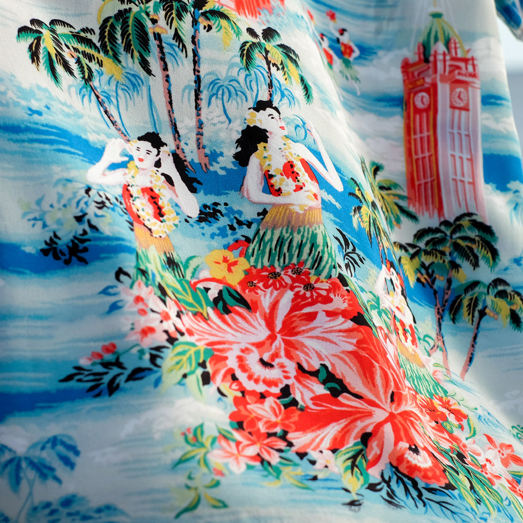 Men's Escape to Paradise Hawaiian Shirt - Sky Blue