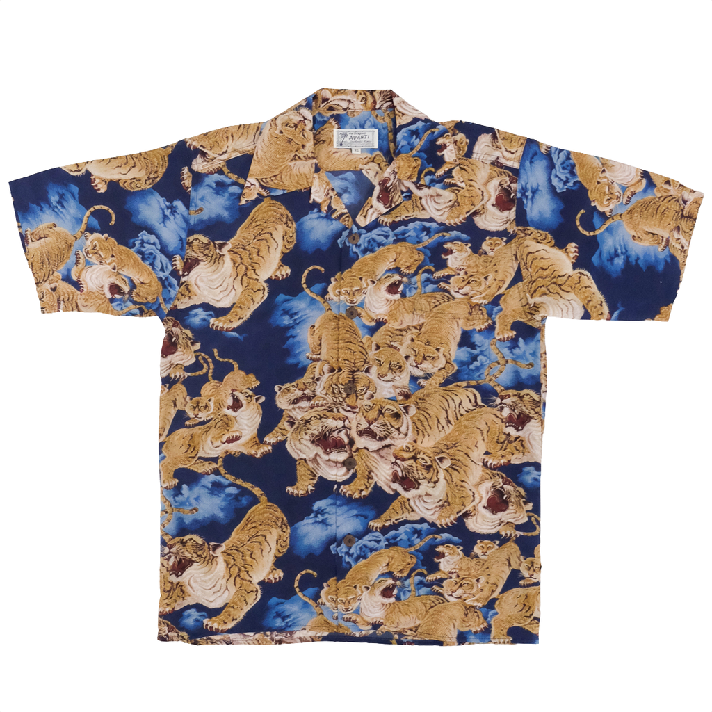 Men's Hundred Tigers Hawaiian Shirt - Blue