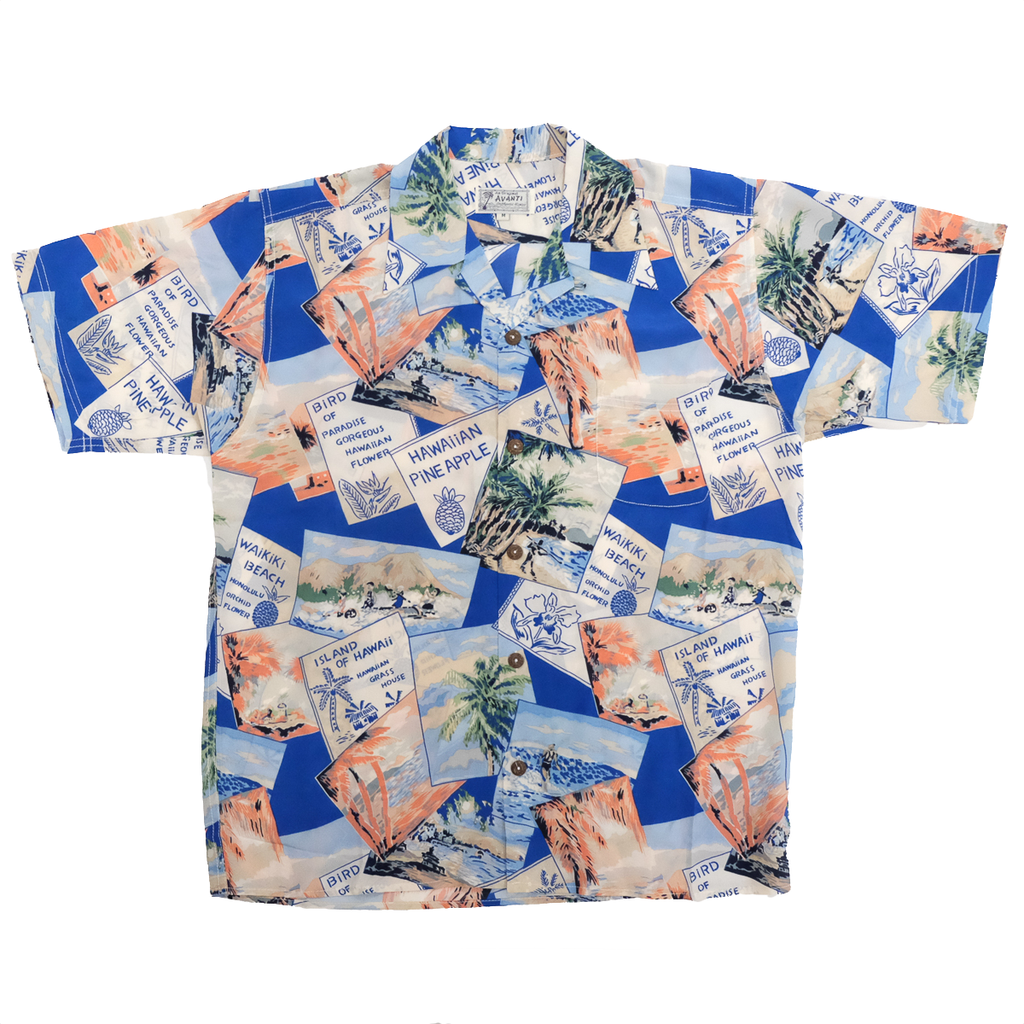 Men's Picture Paradise Hawaiian Shirt - Blue