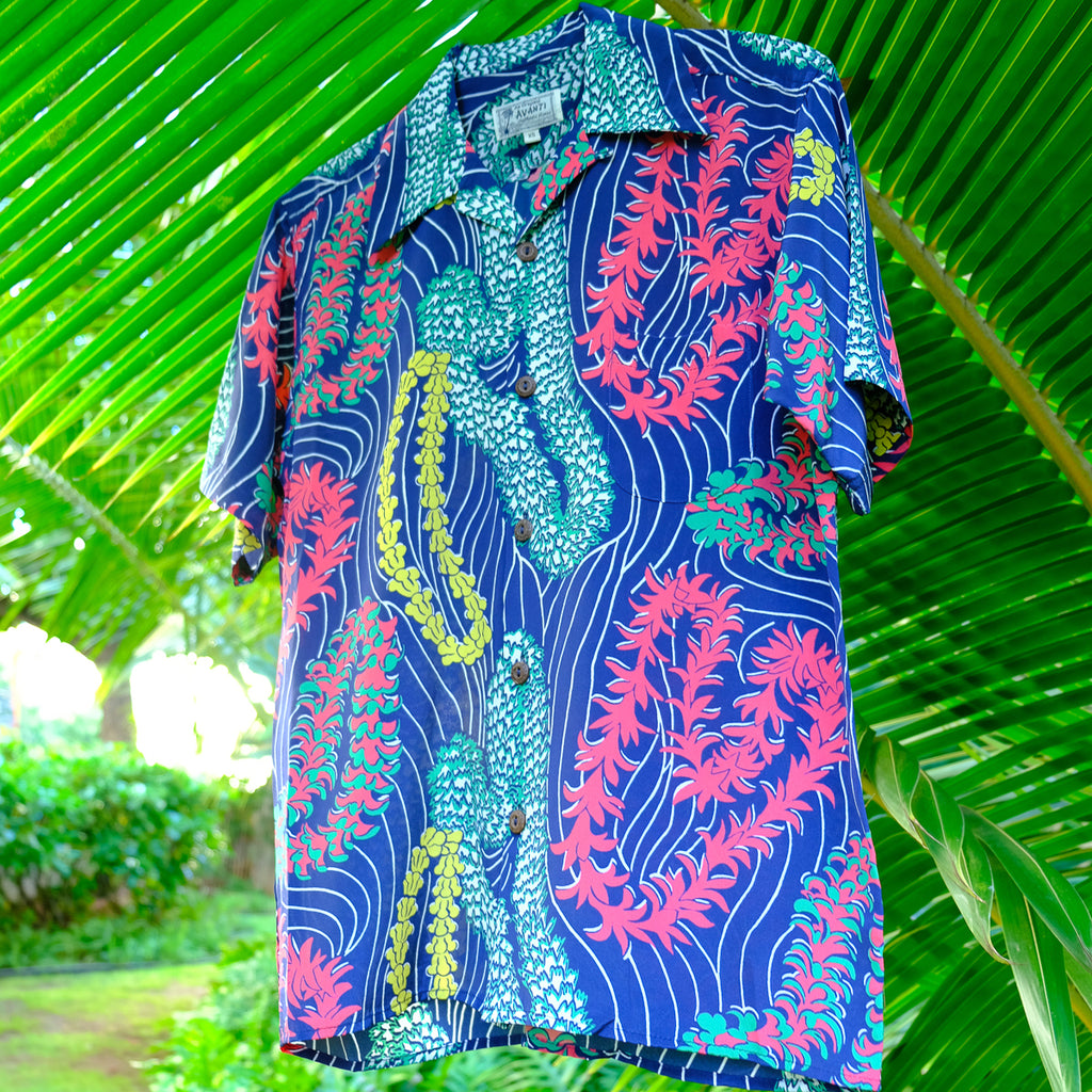Men's Ho'olaule'a Hawaiian Shirt - Navy