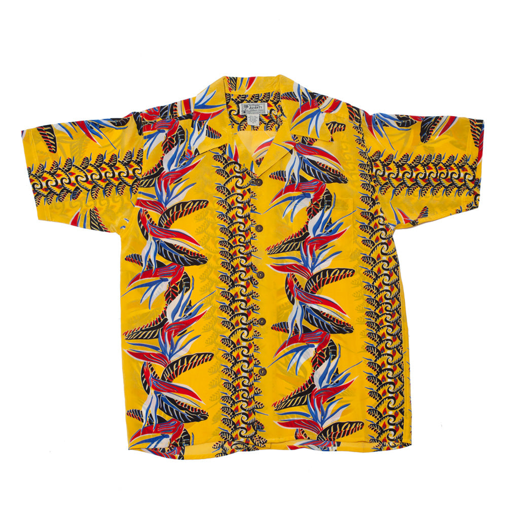 Men's Bird of Paradise Hawaiian Shirt - Yellow