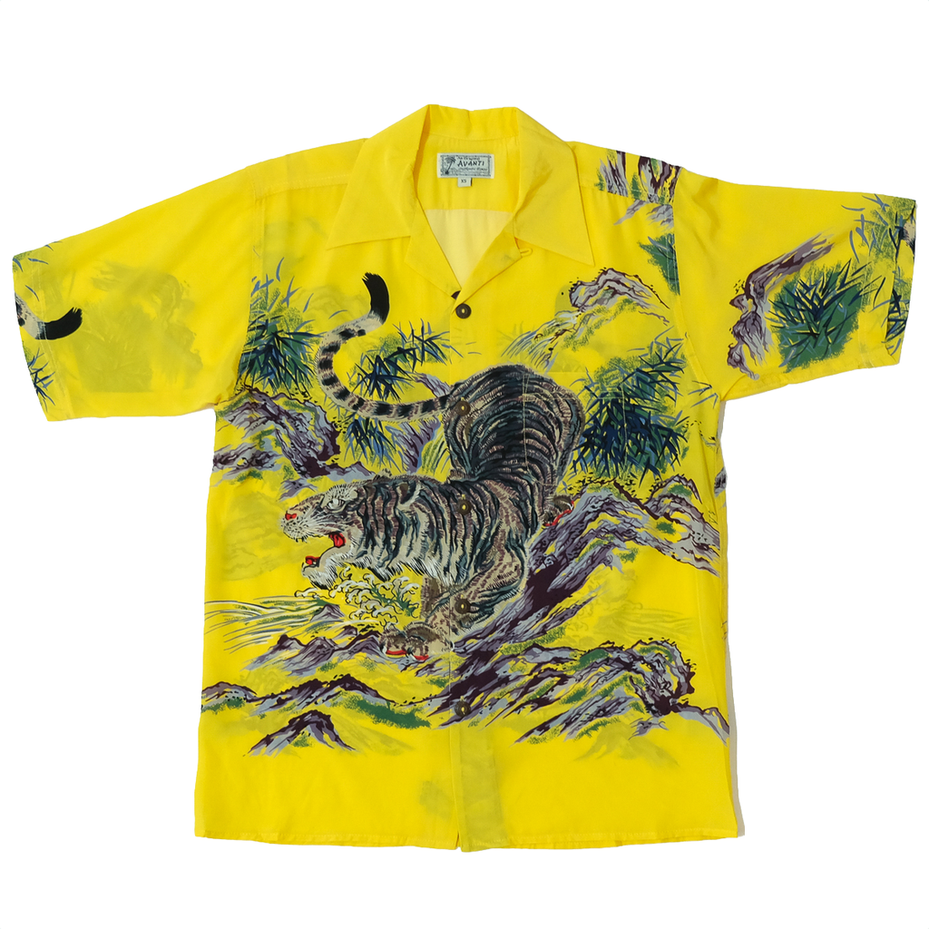 Men's One Tiger Hawaiian Shirt - Yellow
