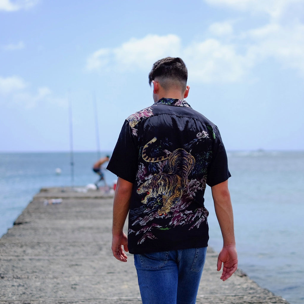 Men's One Tiger Hawaiian Shirt - Black