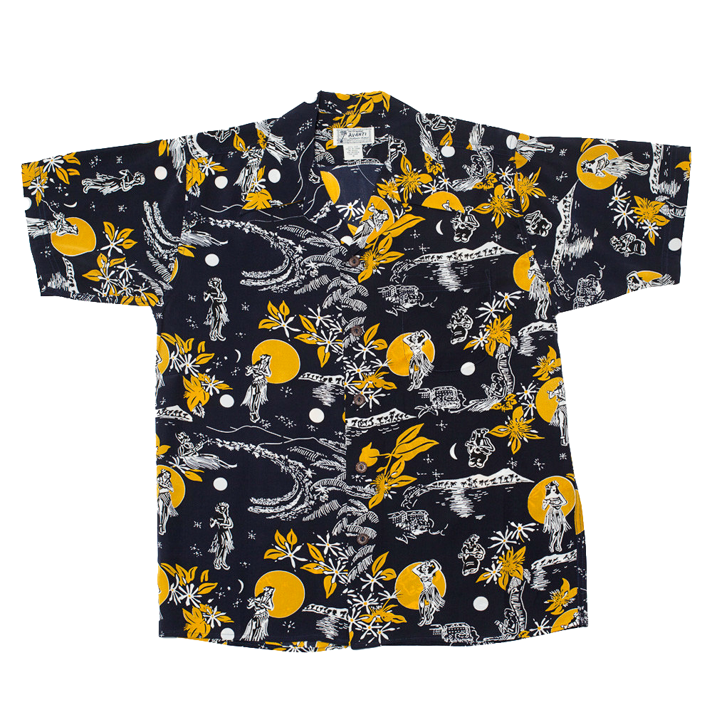 Men's Hula Moon Aloha Shirt - Navy