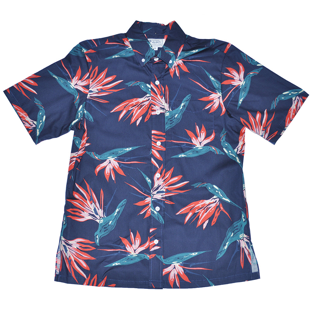 Men's Paradise Sketch Aloha Shirt - Navy