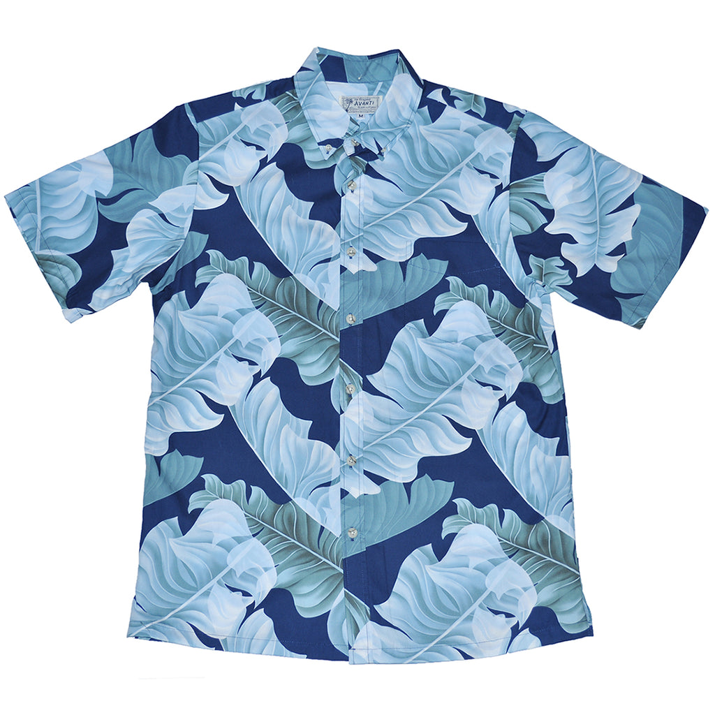 Men's Banana Leaf Aloha Shirt - Navy