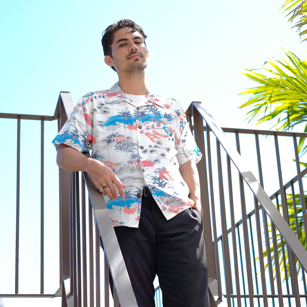 Men's Aloha Hawaii Hawaiian Shirt - White