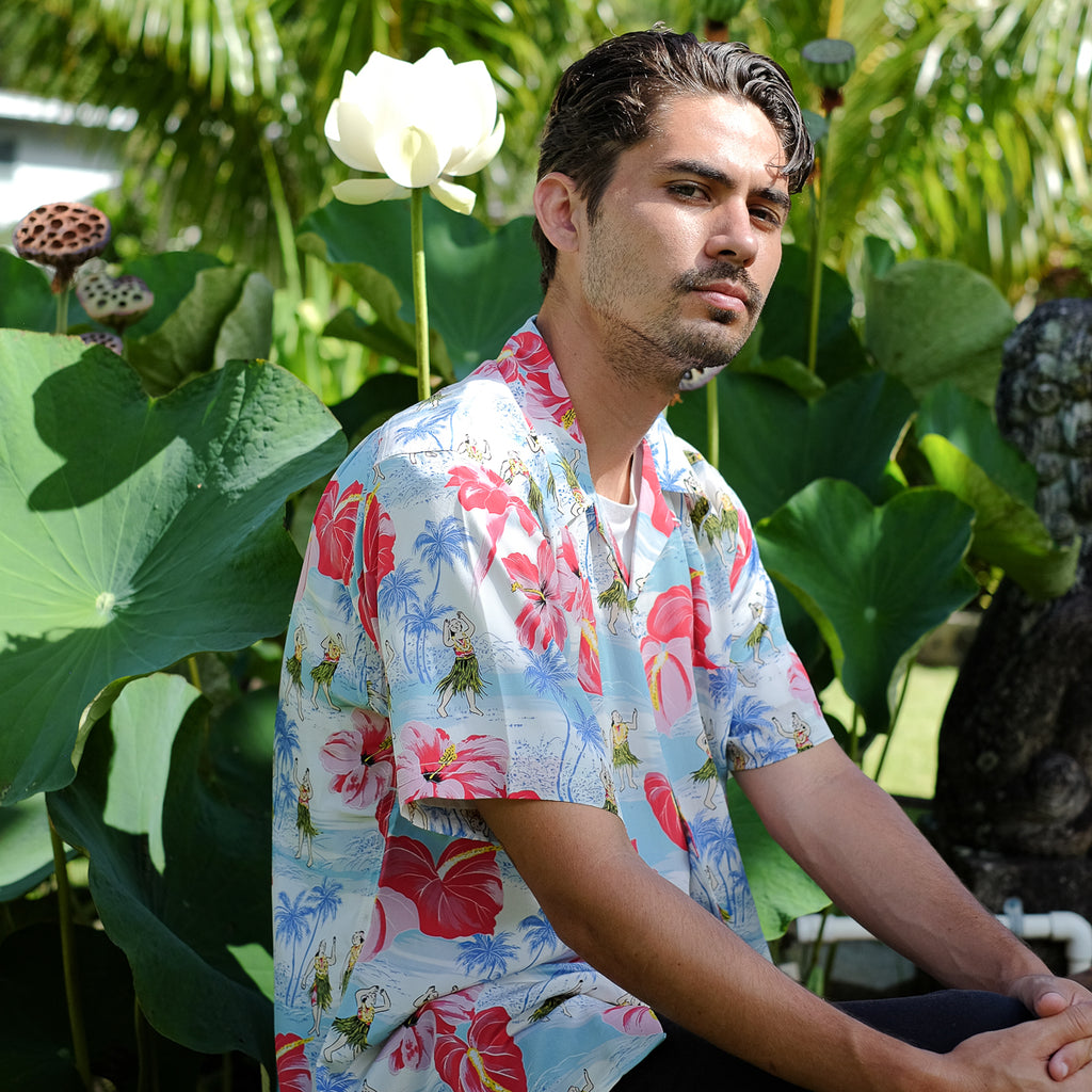 Men's Spirit of Hula Hawaiian Shirt - Blue