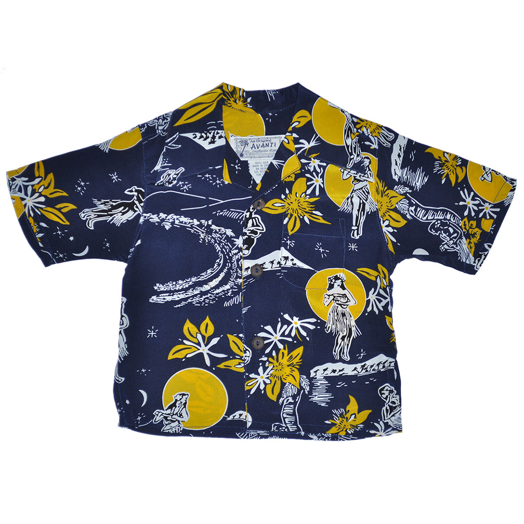 Boy's Hula Moon Hawaiian Shirt