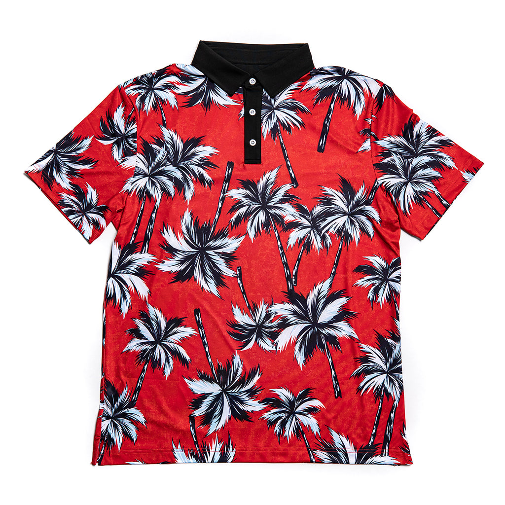 Men's Electric Palms Performance Polo - Red