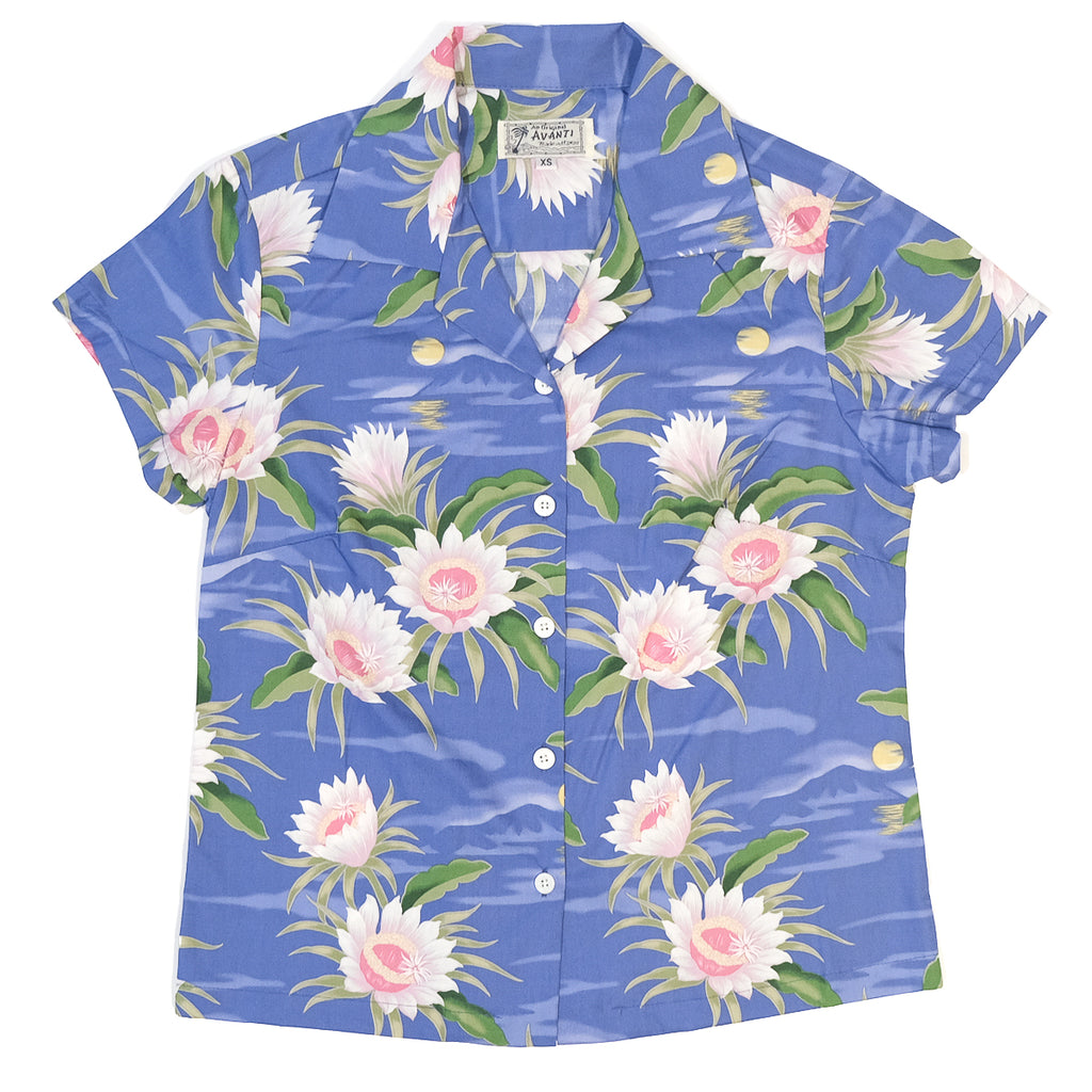 Women's Honolulu Queen Aloha Shirt - Periwinkle